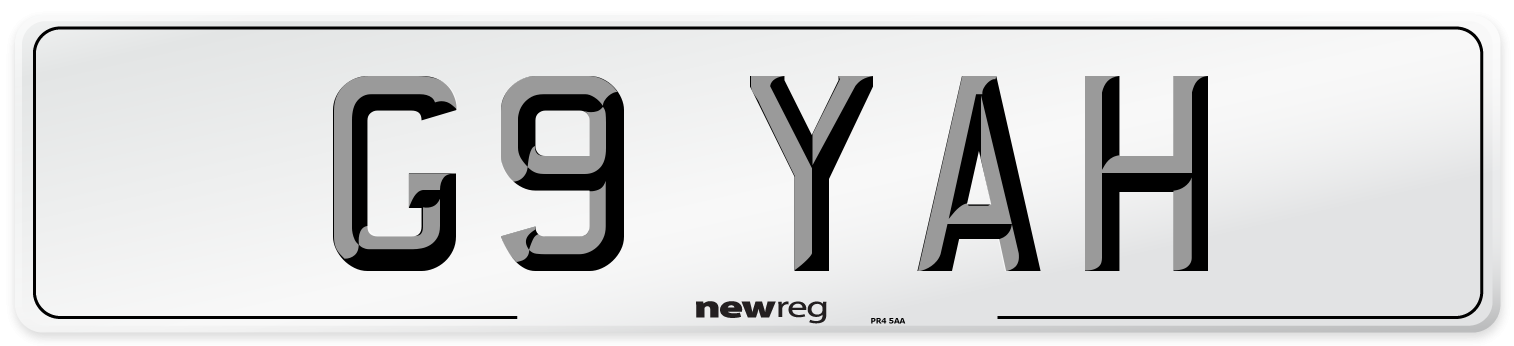 G9 YAH Number Plate from New Reg